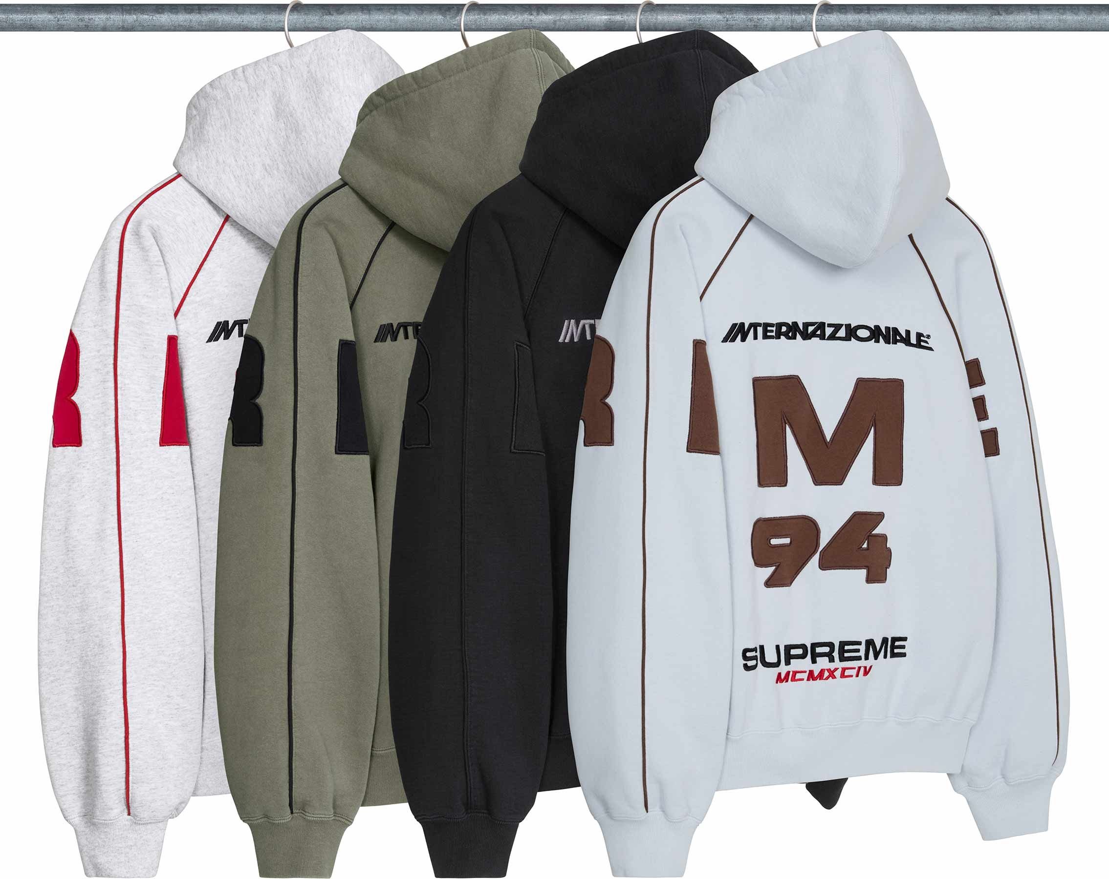 Spellout Appliqué Zip Up Hooded Sweatshirt - Supreme