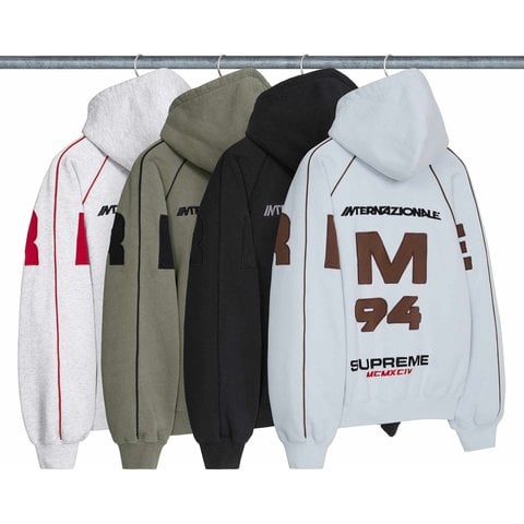Supreme Spellout Appliqué Zip Up Hooded Sweatshirt
