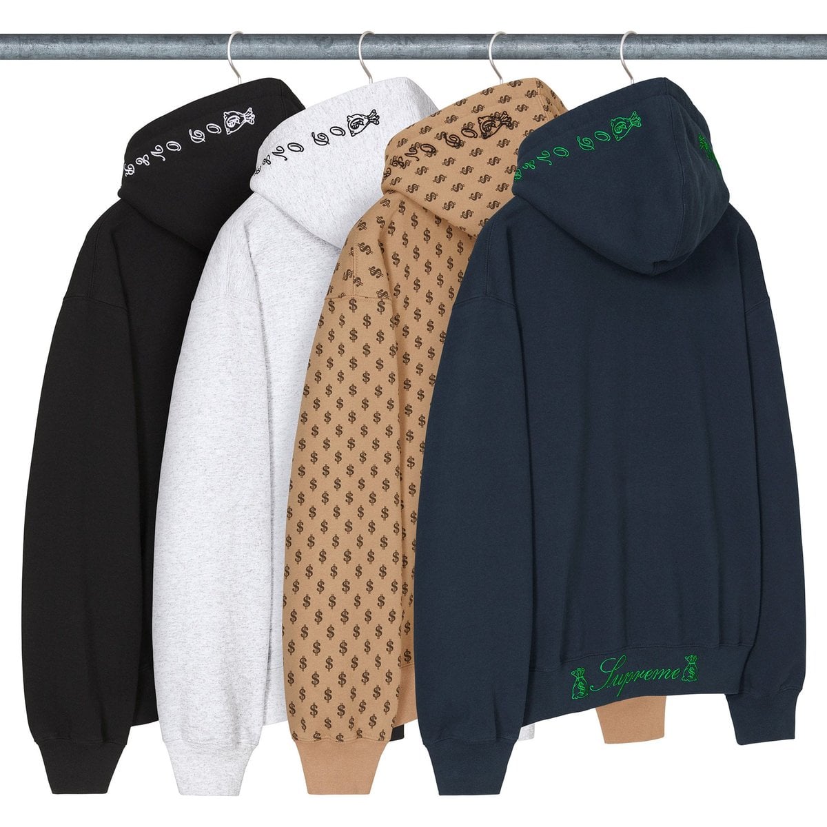 God Over Money Zip Up Hooded Sweatshirt