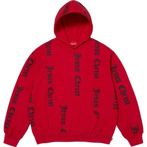 Supreme Jesus Christ Hooded Sweatshirt  - Red