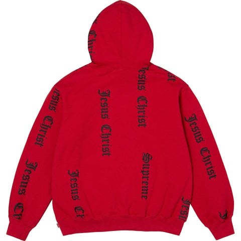 Supreme Jesus Christ Hooded Sweatshirt  - Red