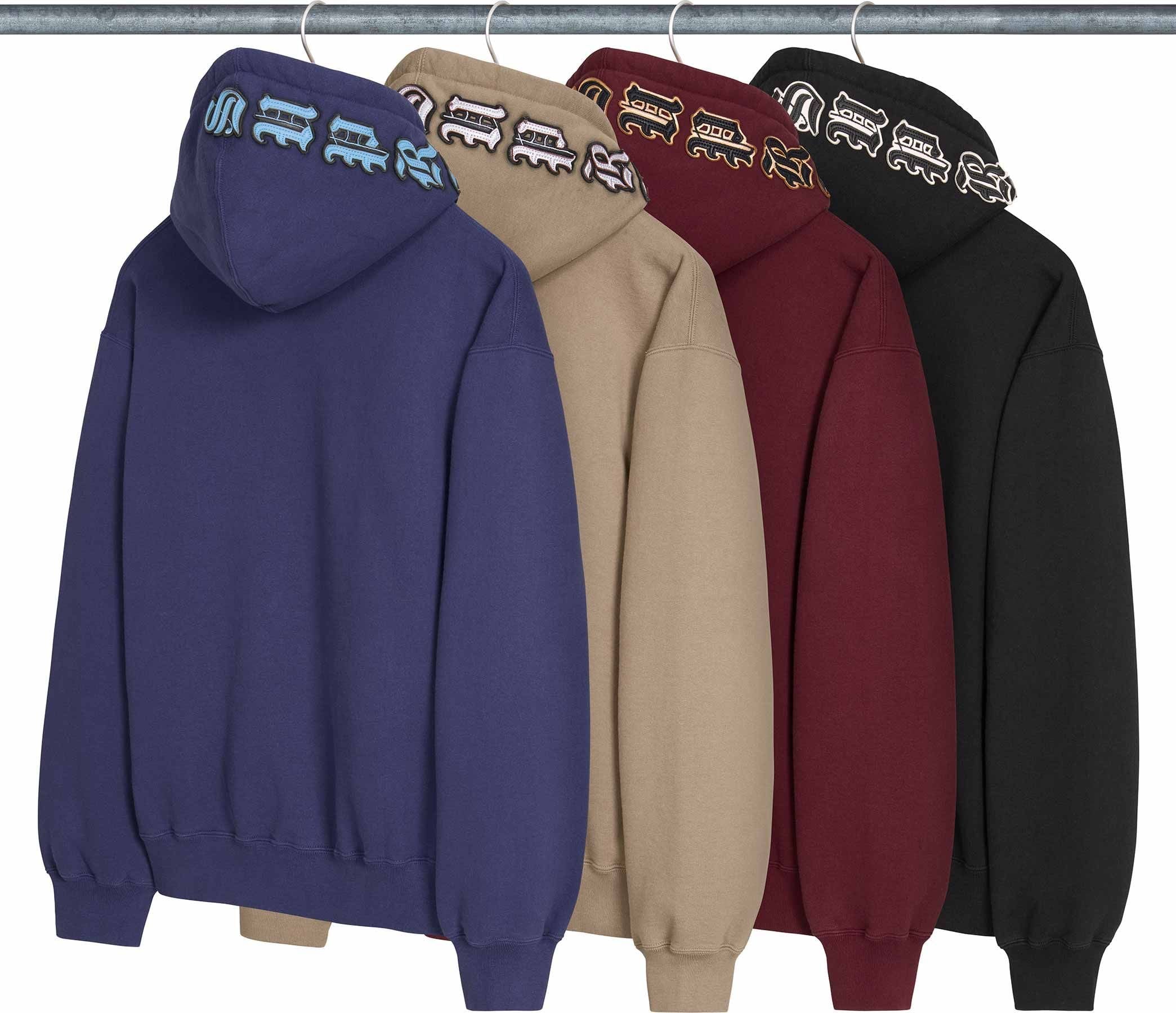 Leather Appliqué Zip Up Hooded Sweatshirt - Supreme