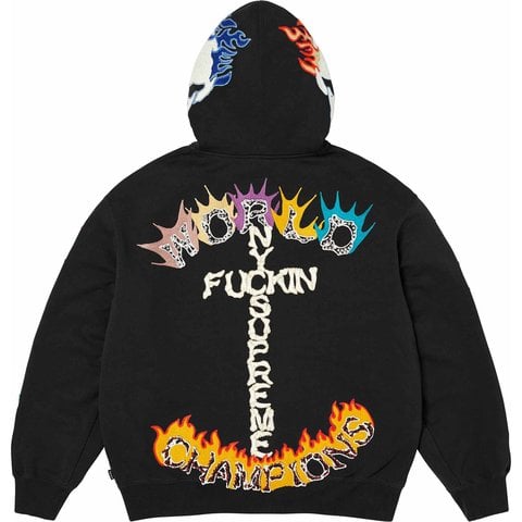Supreme Fuck You Zip Up Hooded Sweatshirt - Black