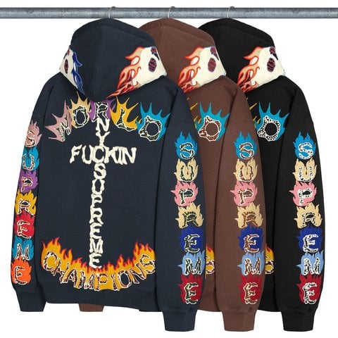 Supreme Fuck You Zip Up Hooded Sweatshirt