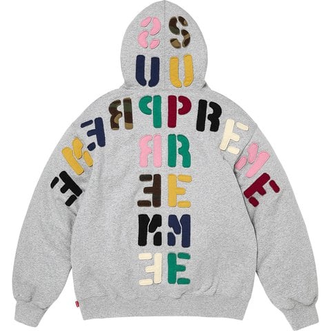 Supreme Mirrored Appliqué Hooded Sweatshirt - Heather Grey