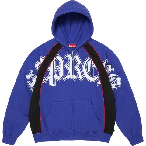 Supreme Paneled Zip Up Hooded Sweatshirt - Royal