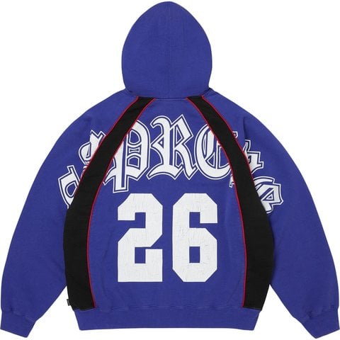 Supreme Paneled Zip Up Hooded Sweatshirt - Royal