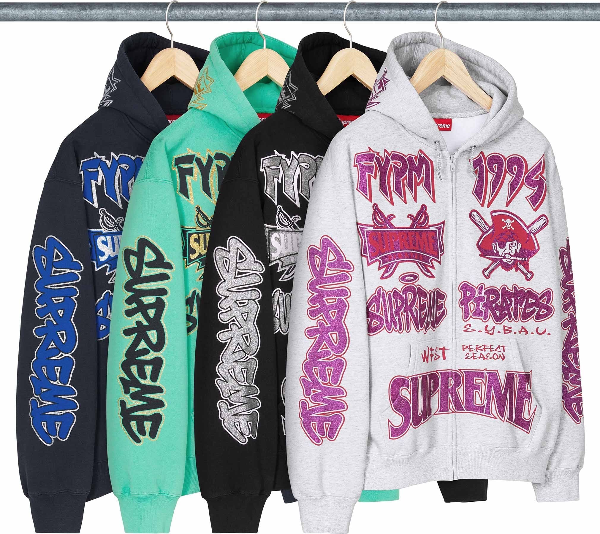 Pirates Zip Up Hooded Sweatshirt - Supreme