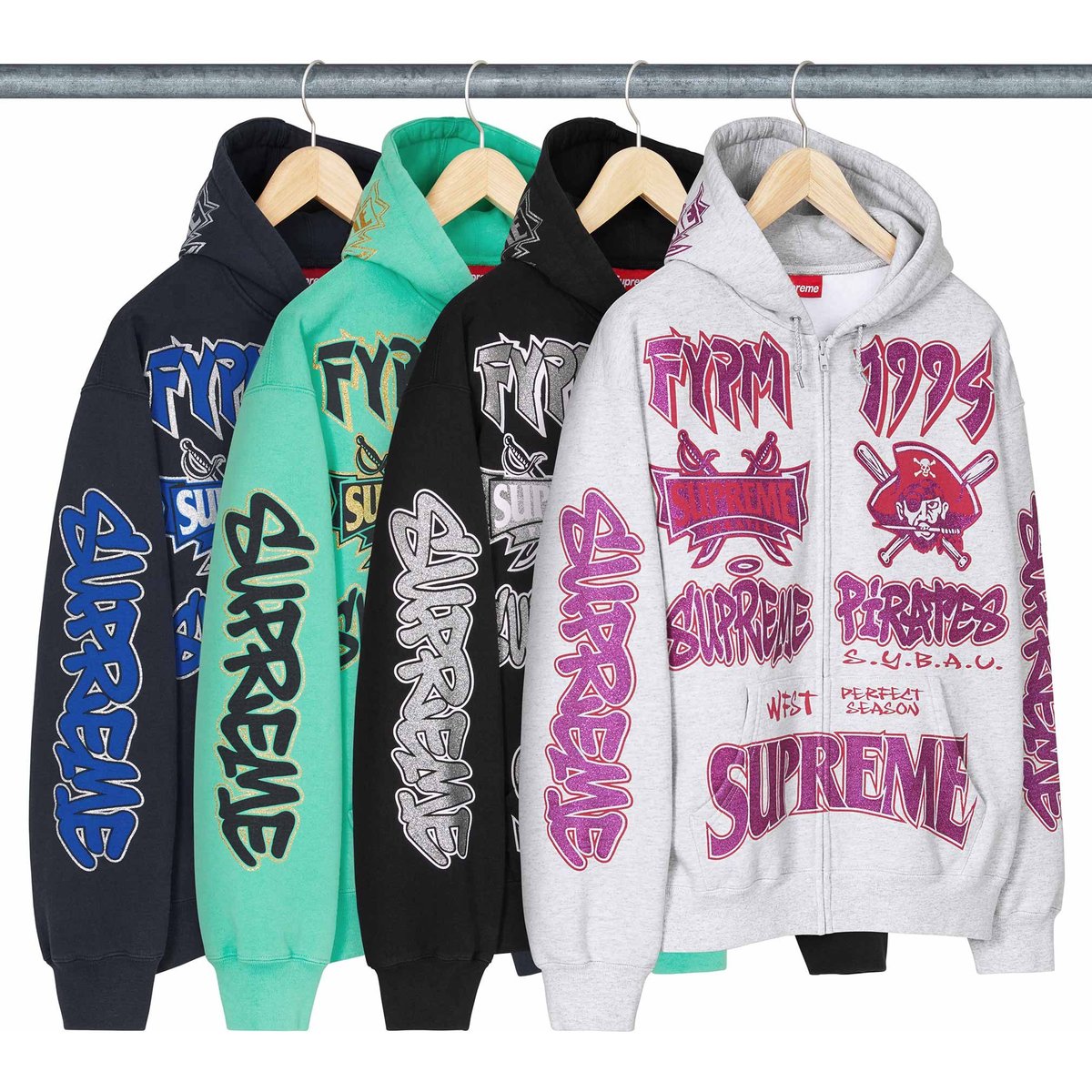 Pirates Zip Up Hooded Sweatshirt