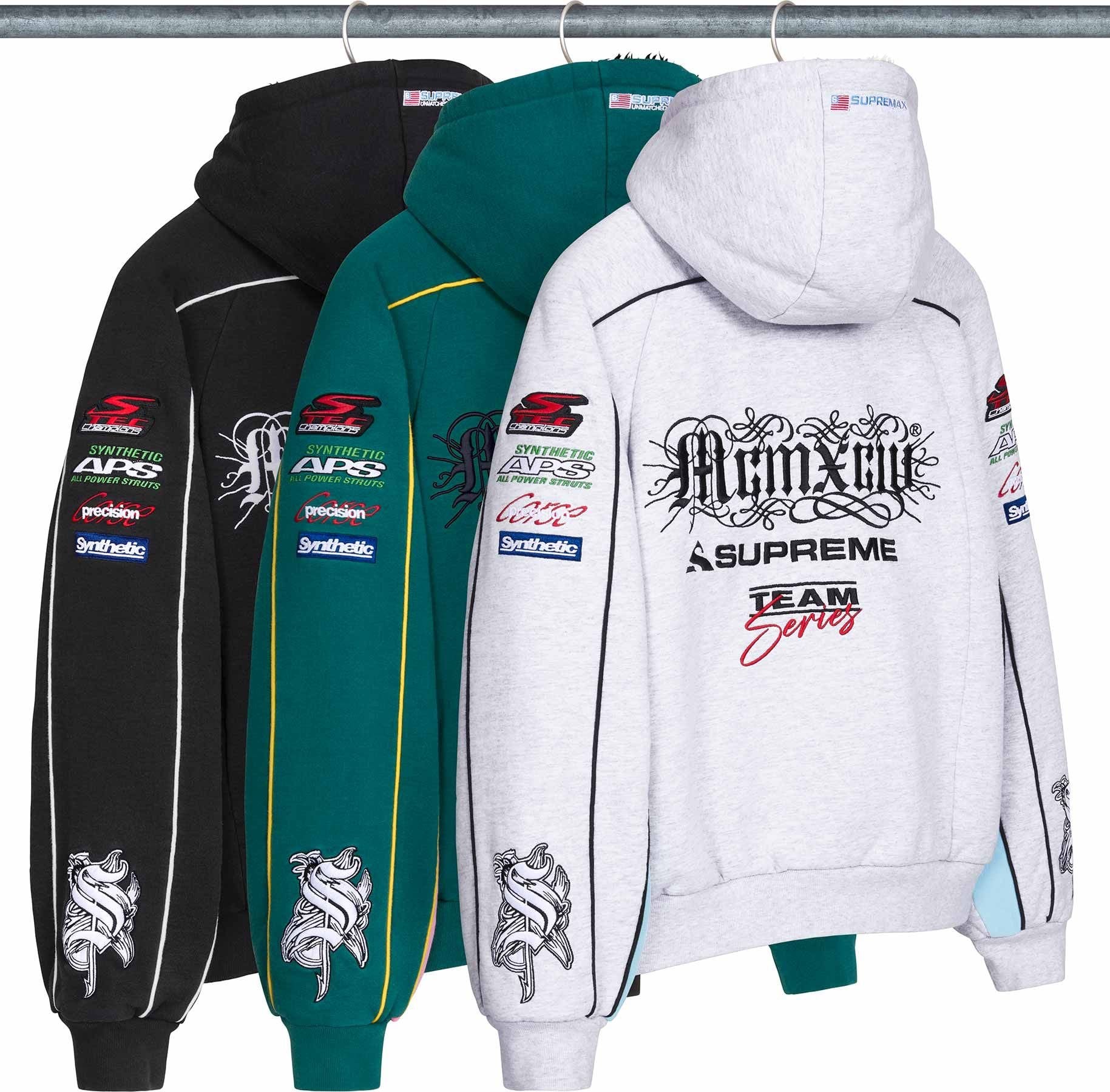 Racing Lined Zip Up Hooded Sweatshirt - Supreme