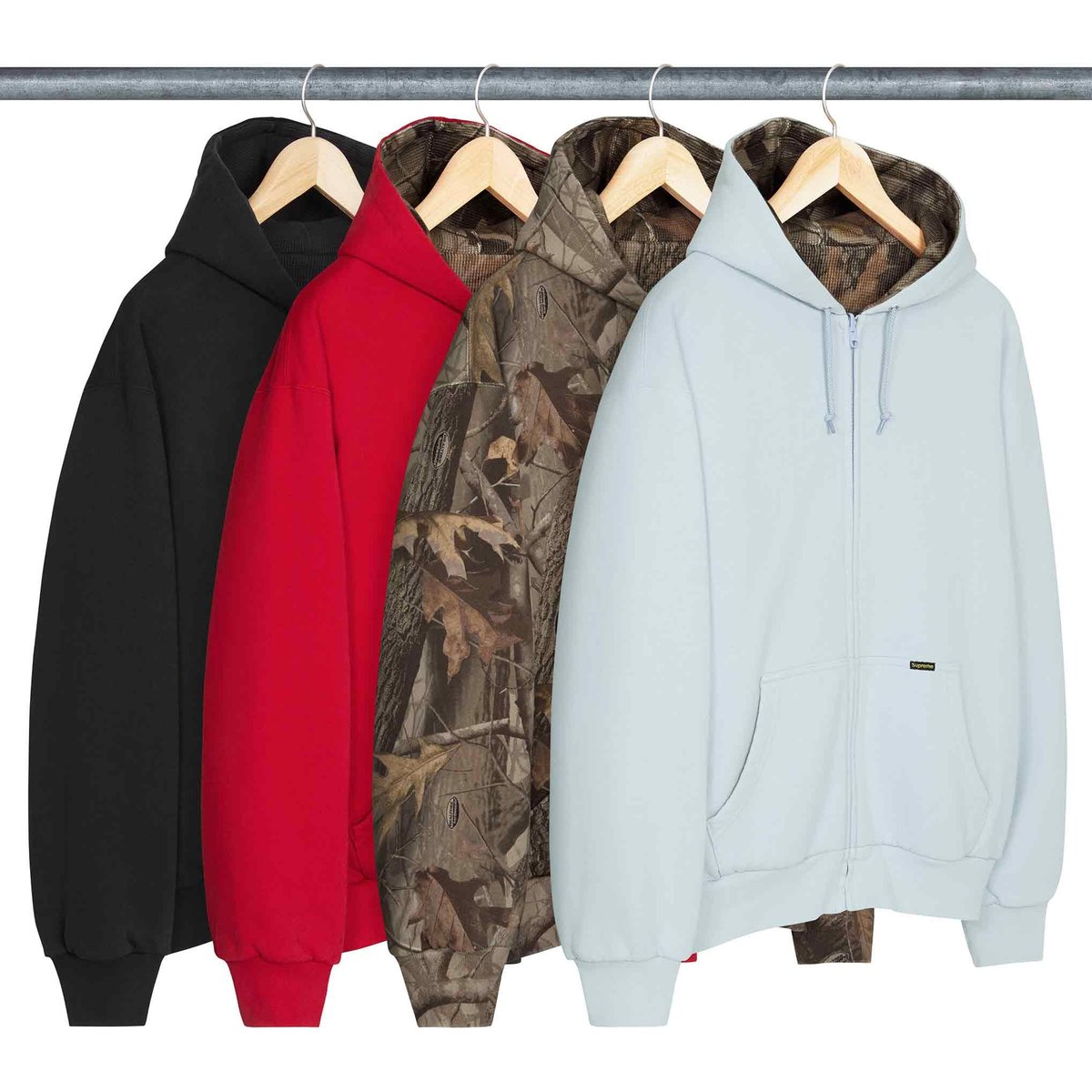 Reversible Work Zip Up Hooded Sweatshirt