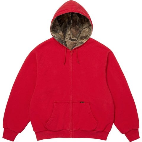Supreme Reversible Work Zip Up Hooded Sweatshirt - Red