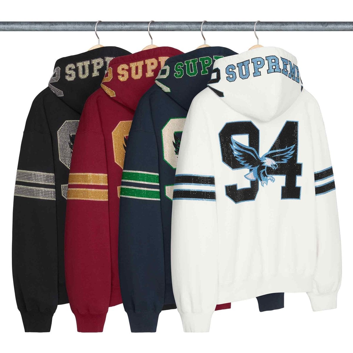 Rhinestone Eagle Hooded Sweatshirt
