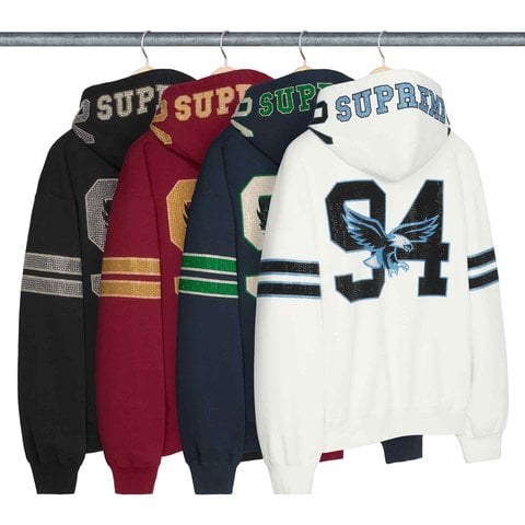 Supreme Rhinestone Eagle Hooded Sweatshirt