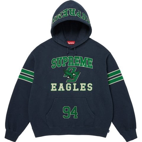Supreme Rhinestone Eagle Hooded Sweatshirt - Navy