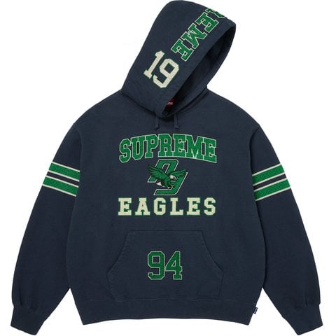 Supreme Rhinestone Eagle Hooded Sweatshirt - Navy