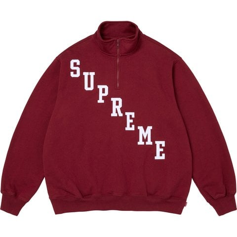 Supreme Slant Appliqué Half Zip Pullover - Cardinal