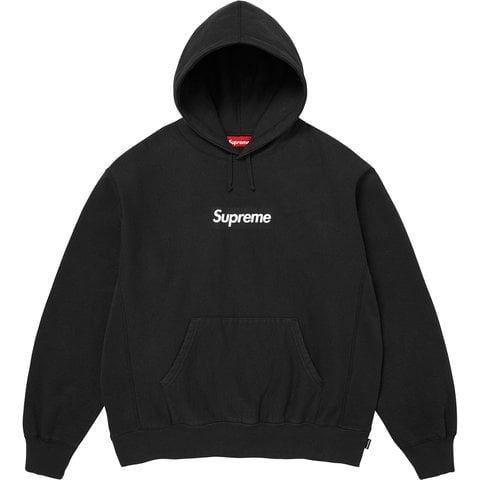 Supreme Washed Box Logo Hooded Sweatshirt - Black