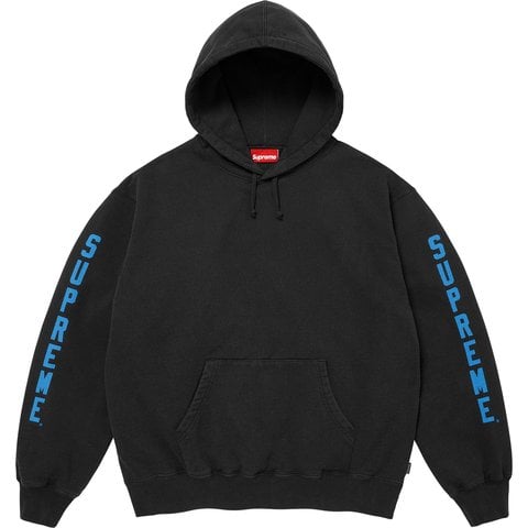 Supreme Washed Logo Hooded Sweatshirt - Black