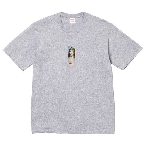 Supreme Prayer Card Box Logo Tee - Heather Grey