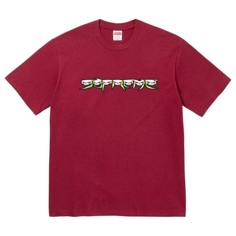 Supreme Skulls Spellout Tee - Cardinal