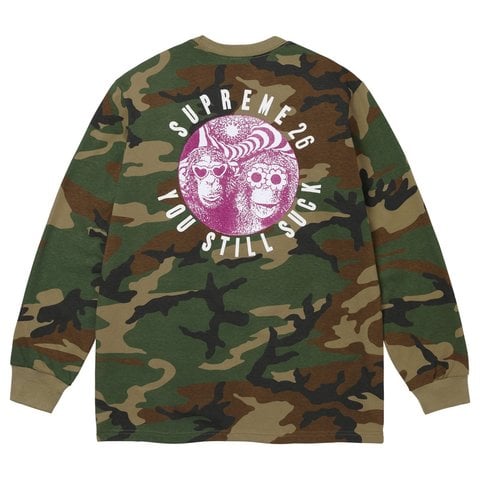 Supreme You Still Suck L/S Tee - Woodland Camo