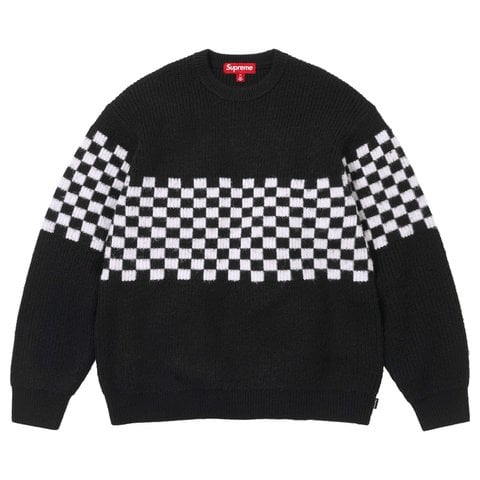 Supreme Checkerboard Pilled Sweater - Black