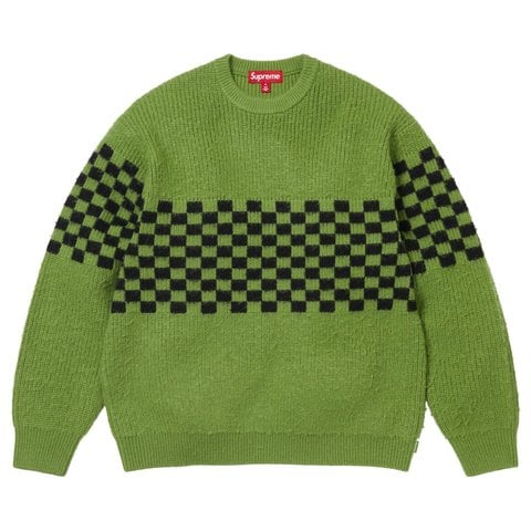 Supreme Checkerboard Pilled Sweater - Green