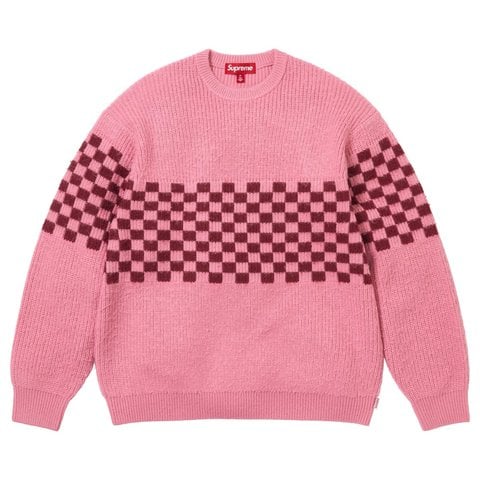 Supreme Checkerboard Pilled Sweater - Pink