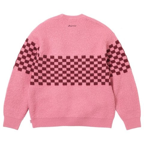 Supreme Checkerboard Pilled Sweater - Pink