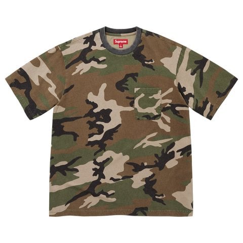 Supreme Cracked Pocket S/S Top - Woodland Camo