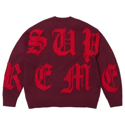 Supreme Cross Stitch Logo Sweater - Burgundy