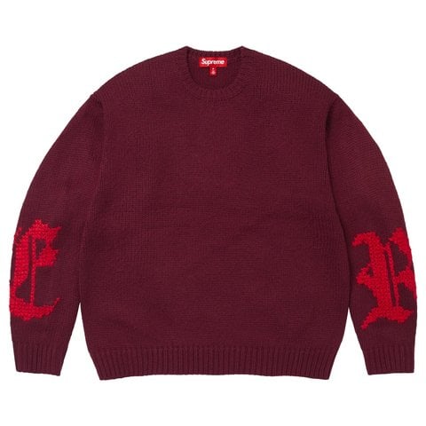 Supreme Cross Stitch Logo Sweater - Burgundy