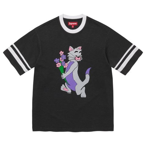 Supreme Glitter Cat S/S Top - Black