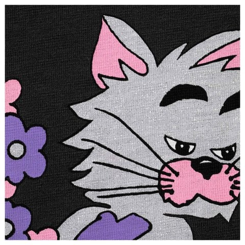 Supreme Glitter Cat S/S Top - Black