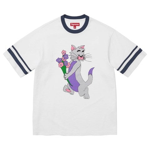 Supreme Glitter Cat S/S Top - White