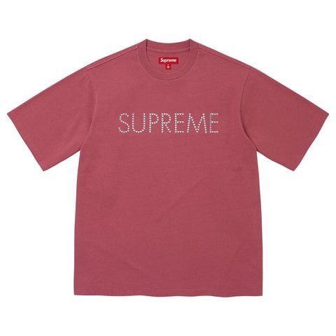 Supreme Hearts Studded S/S Top - Dusty Rose
