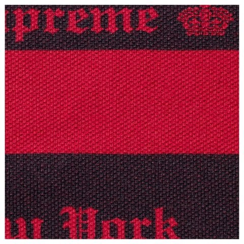 Supreme Old English Stripe L/S Polo - Navy