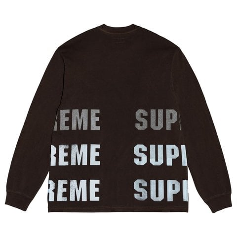 Supreme Reflective L/S Top - Brown