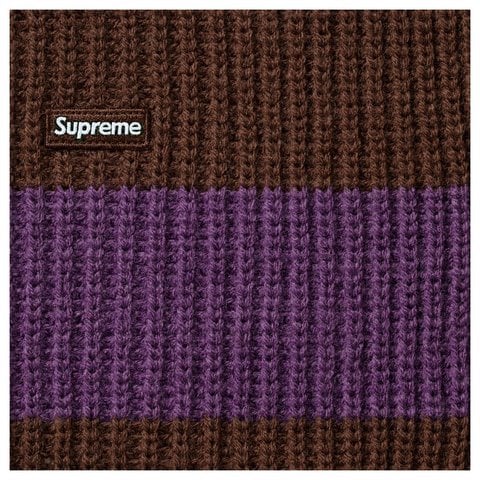 Supreme Small Box Sweater Polo - Brown Stripe