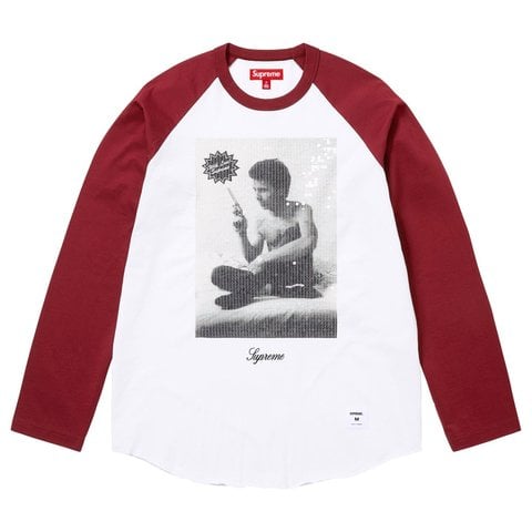 Supreme Supreme/Larry Clark Sequin Raglan L/S Top - Burgundy