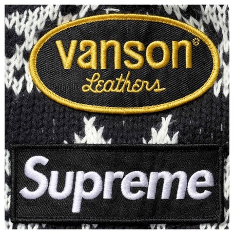 Supreme Supreme®/Vanson Leathers® Skull Zip Up Hooded Sweater - Black