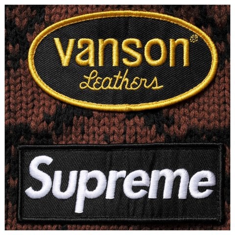 Supreme Supreme®/Vanson Leathers® Skull Zip Up Hooded Sweater - Brown
