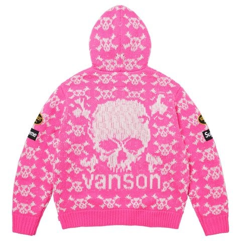 Supreme Supreme®/Vanson Leathers® Skull Zip Up Hooded Sweater - Pink