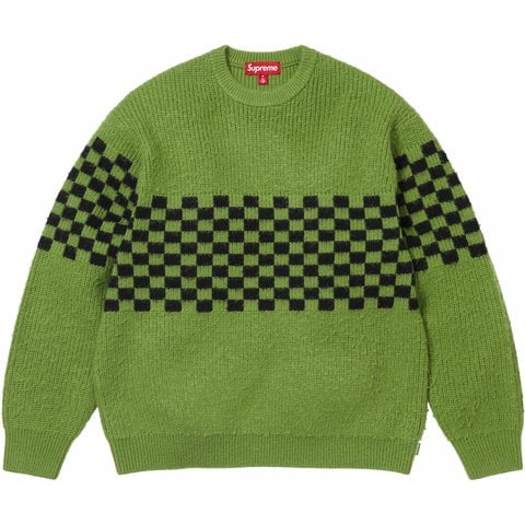 Supreme Checkerboard Pilled Sweater - Green