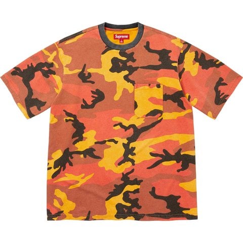 Supreme Cracked Pocket S/S Top - Orange Camo