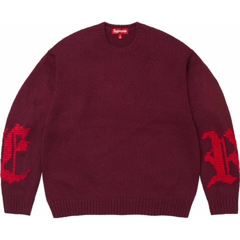 Supreme Cross Stitch Logo Sweater - Burgundy