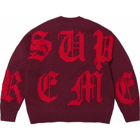 Supreme Cross Stitch Logo Sweater - Burgundy