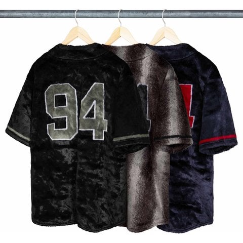 Supreme Faux Fur Baseball Jersey - Group Shots
