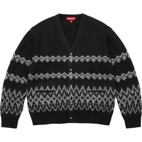 Supreme Metallic Fair Isle Cardigan - Black